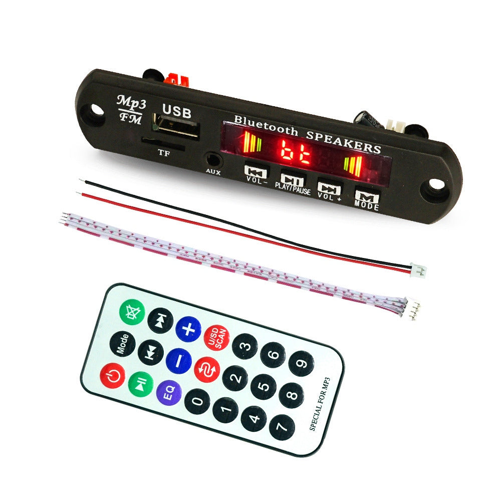 12V Bluetooth 5.0 Audio Decoder Board Audio Module USB AUX FM Radio Lossless APE / WAV / MP3 / MP4 Decoder Board Module with Color Screen Display