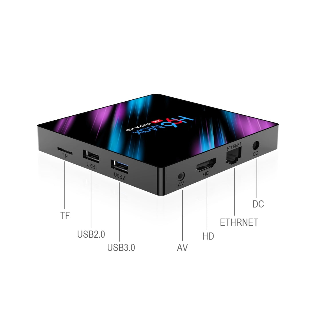 H96 MAX 4+64GB Android 9.0 RK3318 Quad Core TV Box Dual Band 2.4G/5G WiFi BT 4.0 Media Player Smart Set Top Box