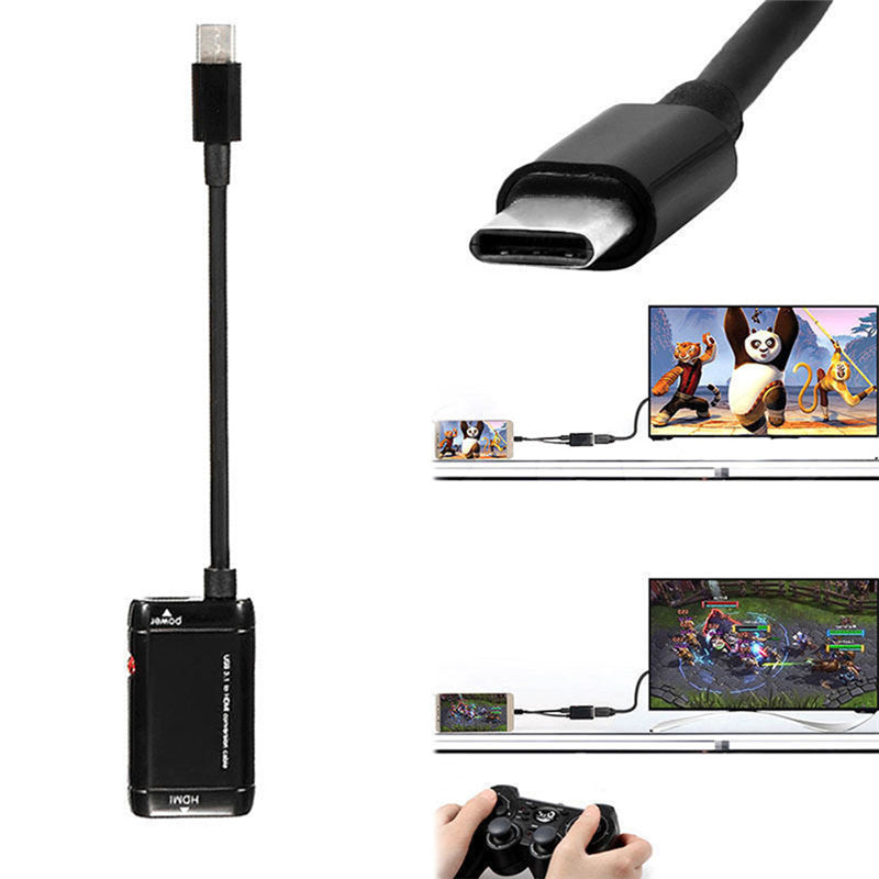 USB 3.1 to HDMI Conversion Adapter Cable Support HD 1080P