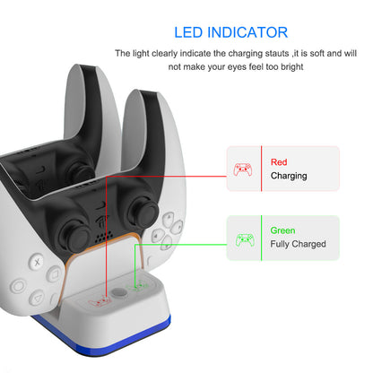 JYS-P5116 Dual USB Type-C Charging Dock with LED Indicator for Sony Playstation 5 Controller