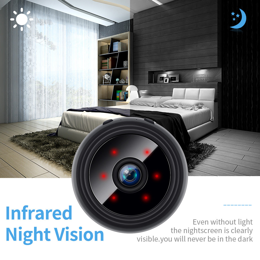 W9 WiFi Mini Camera HD 1080P Night Vision Motion Detection Home Security Camcorder Wireless Surveillance Camera