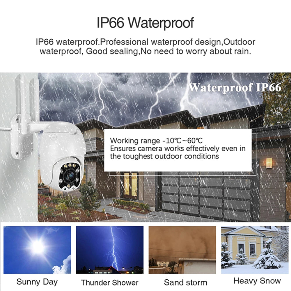 K5-200TS 200W 1080P Tuya Smart Surveillance Camera IP66 Waterproof Wireless Security Camera