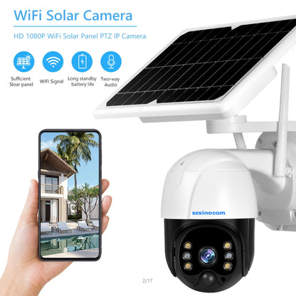 SZSINOCAM SN-HSP-HT17 Solar Power 3.0MP WiFi Camera Two-way Talk Night Vision Surveillance PTZ Camera