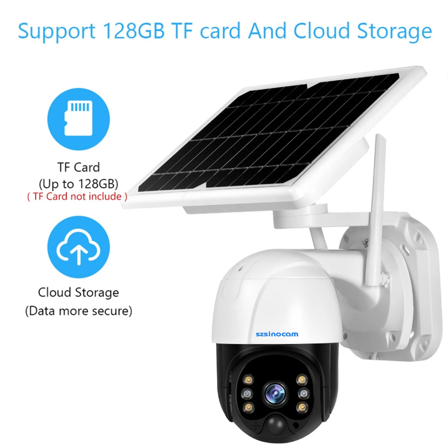 SZSINOCAM SN-HSP-HT17 Solar Power 3.0MP WiFi Camera Two-way Talk Night Vision Surveillance PTZ Camera