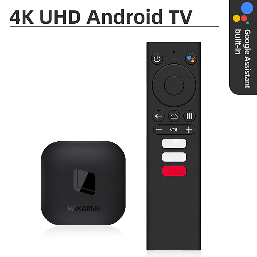 HAKO MINI HK0201 Android 9 TV Box DDR3 2GB EMMC 8GB Portable Remote Streaming Media Player with for Google Assistant Support 4K HDR Global Version