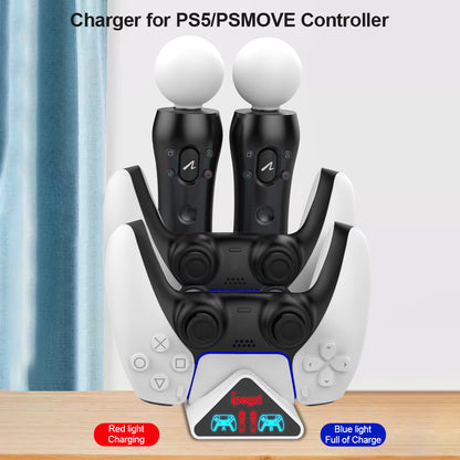 IPEGA PG-5011 4 in 1 Game Controller Charging Dock Multi-function Gamepad Charging Stand for PS5/PS Move Controller