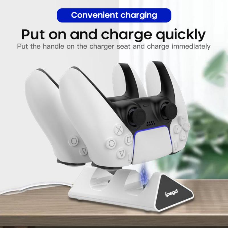 IPEGA PG-5012 Game Controller Charging Dock Type-C Dual Fast Charging Station Stand with LED Indicator for PS5 Controller