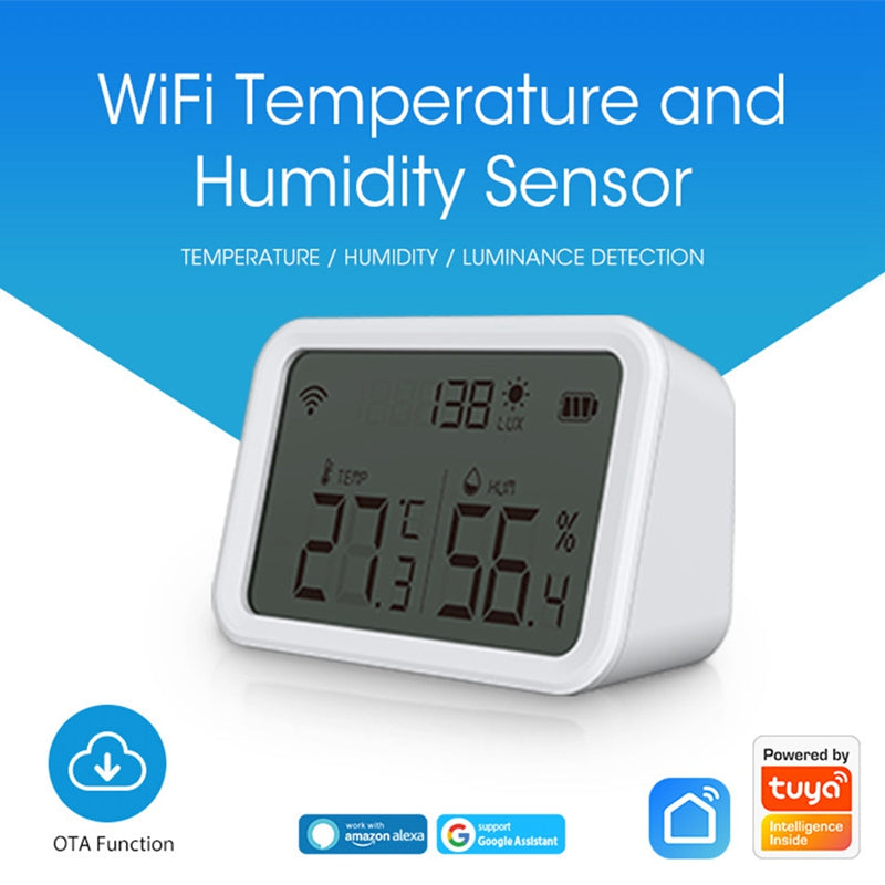 NEO NAS-TH02W Smart WiFi Temperature Humidity Monitor Wireless Luminance Sensor with APP Notification Alerts