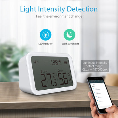 NEO NAS-TH02W Smart WiFi Temperature Humidity Monitor Wireless Luminance Sensor with APP Notification Alerts