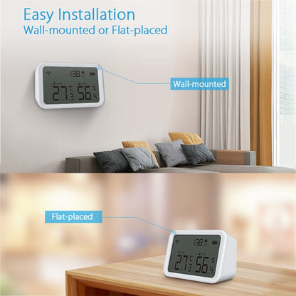 NEO NAS-TH02W Smart WiFi Temperature Humidity Monitor Wireless Luminance Sensor with APP Notification Alerts