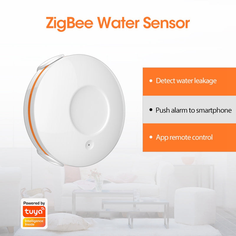 NEO NAS-WS02B Tuya ZigBee Smart Water Leak Sensor Siren Wireless Water Leak Alarm Detector for Smart Home Life