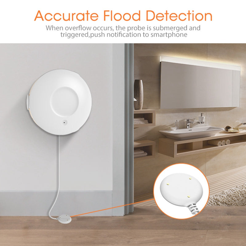 NEO NAS-WS02B Tuya ZigBee Smart Water Leak Sensor Siren Wireless Water Leak Alarm Detector for Smart Home Life