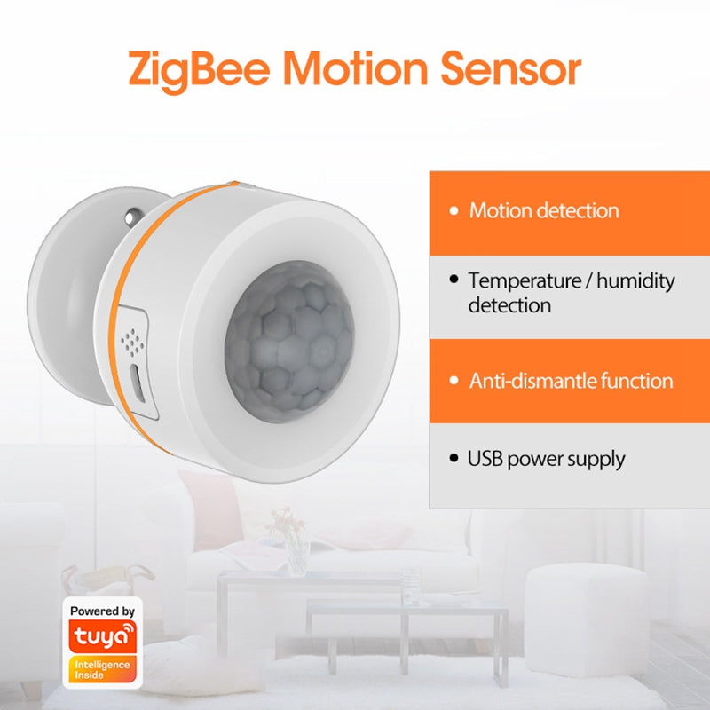 NEO NAS-PD07B 2.4GHz Tuya ZigBee Smart Motion Sensor with Temperature and Humidity Detection Human Body Infrared PIR Sensor for Home Smart Device