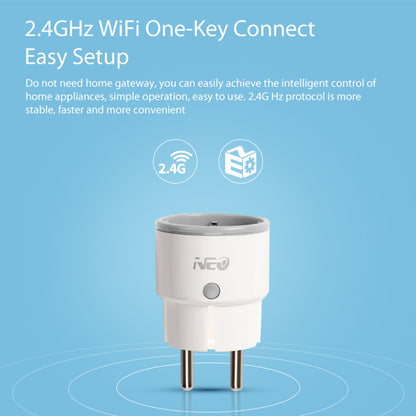 NEO NAS-WR01W-16A Smart Home WiFi Plug 16A Current Mini Outlet Socket Remote Control Compatible with Alexa Google - EU Plug