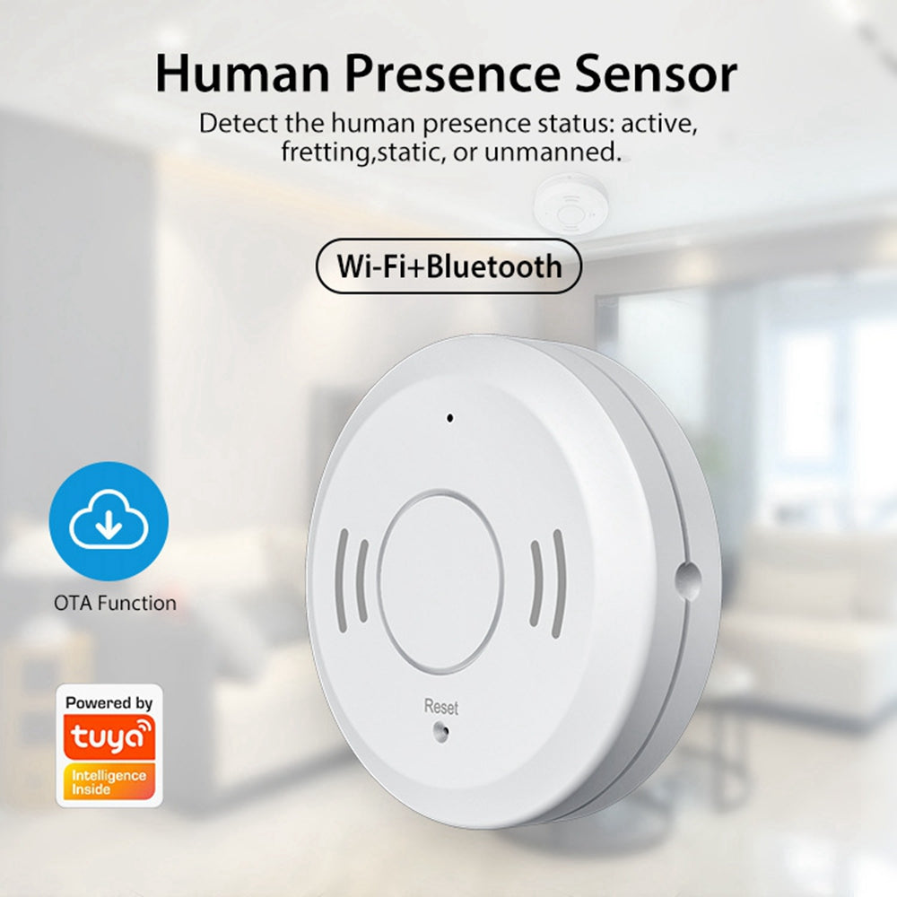 NEO NAS-PS01W Tuya Smart WiFi+Bluetooth Dual Mode Radar Human Presence Sensor APP Control Human Detection Sensor for Meeting Room Bedroom