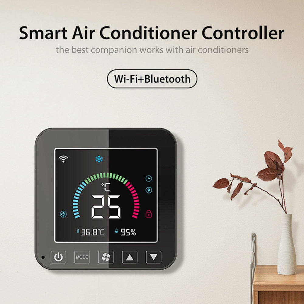 NEO NAS-RT01W WiFi Smart Air Conditioner Controller with LED Color Screen Temperature and Humidity Infrared Thermostat Air Conditioning Thermostat for Home