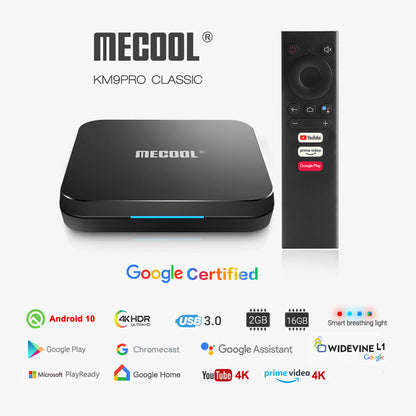 MECOOL KM9 PRO 2+16GB Android 10.0 Home Smart ATV TV Box 4K 2.4G WiFi Set Top Box Media Player