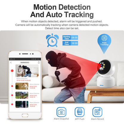 ESCAM PT200 1080P Surveillance Camera Motion Detection 5G WiFi Webcam Smart Night Vision Monitor Camera with Cloud Storage, Two-Way Voice