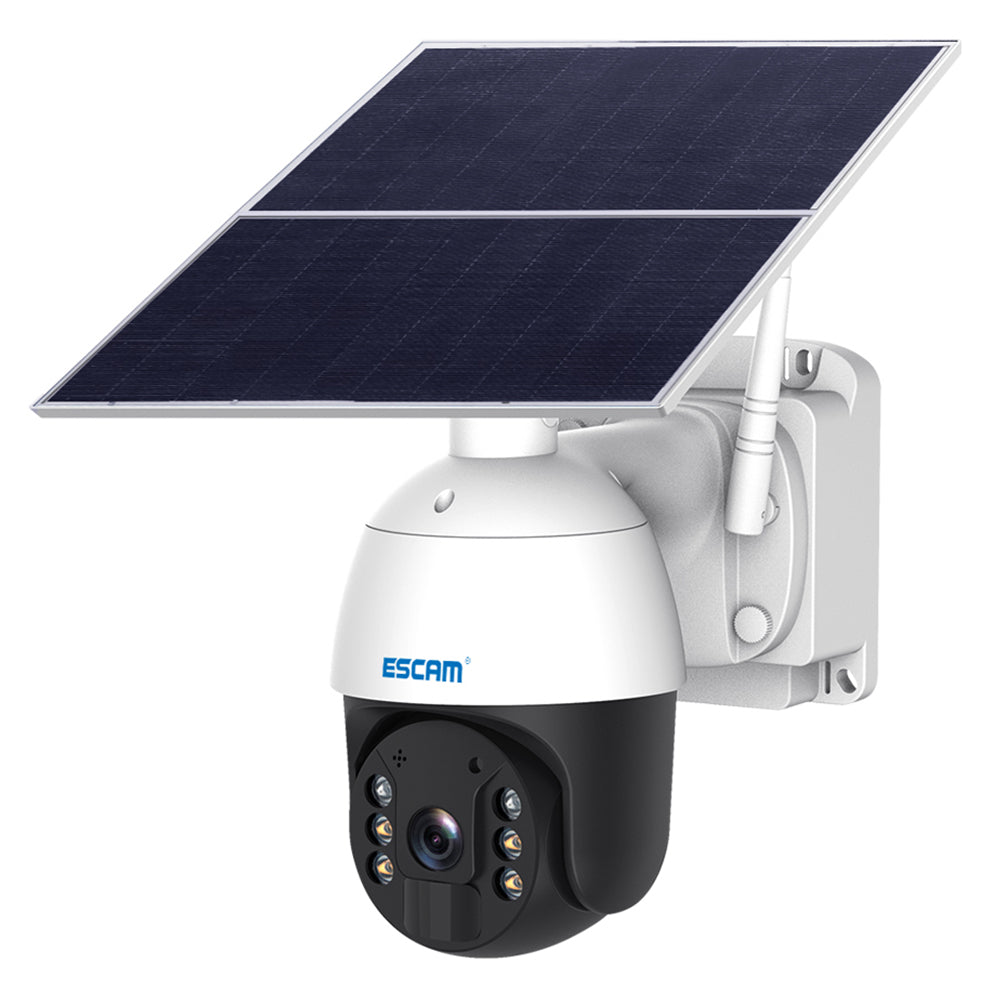 ESCAM QF724 Waterproof Solar Power 3.0MP Camera PIR Night Vision Surveillance Pan Tilt Camera for Home Security - US Plug