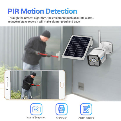 ESCAM QF120 1080P WIFI PIR Alarm IP Camera With Solar Panel Full Color Night Vision Two Way Audio IP66 [with Battery]