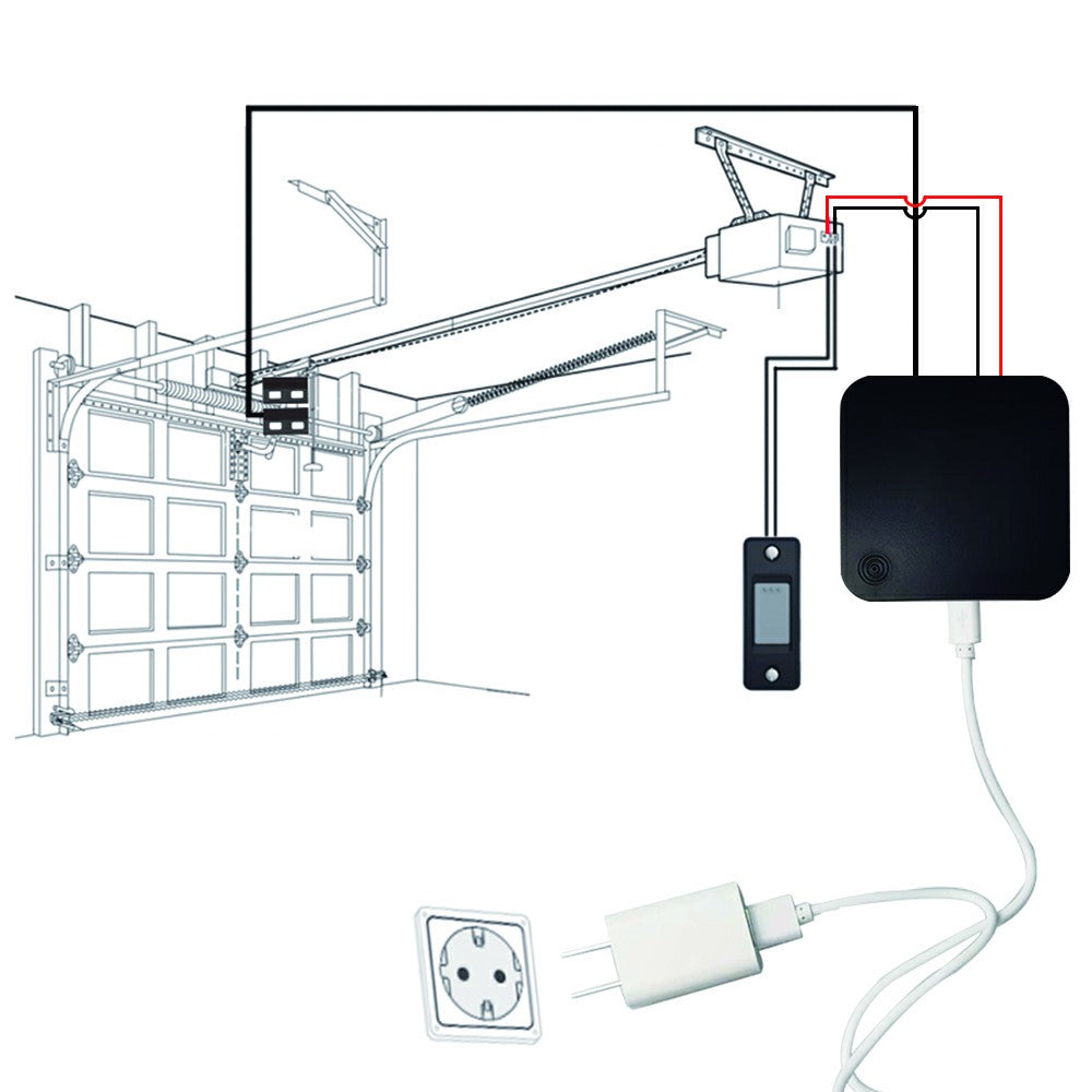 TY-DOOR-S01 Square WiFi Smart Garage Door Opener Switch Tuya APP Control Intelligent Garage Door Controller Work with Alexa Google Home