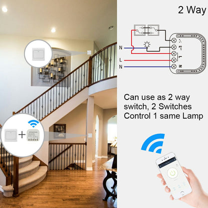 TY-WIFI-S02 APP Remote Control WiFi Smart Light Switch Relay DIY Module Work with Alexa Echo Google Home