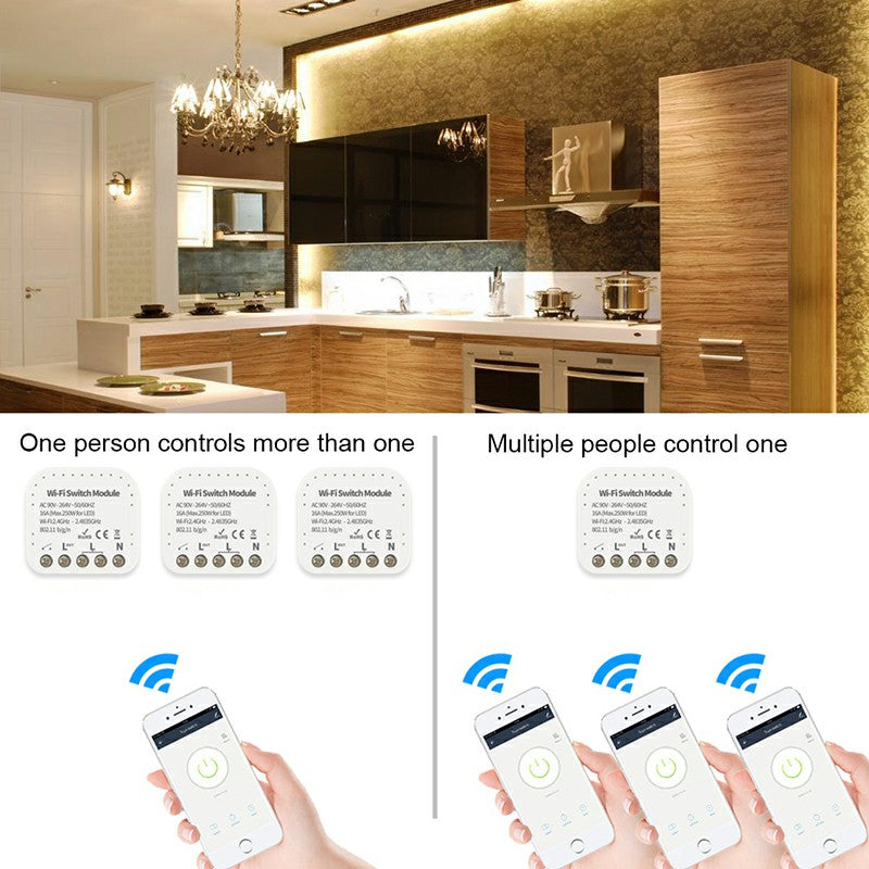 TY-WIFI-S02 APP Remote Control WiFi Smart Light Switch Relay DIY Module Work with Alexa Echo Google Home