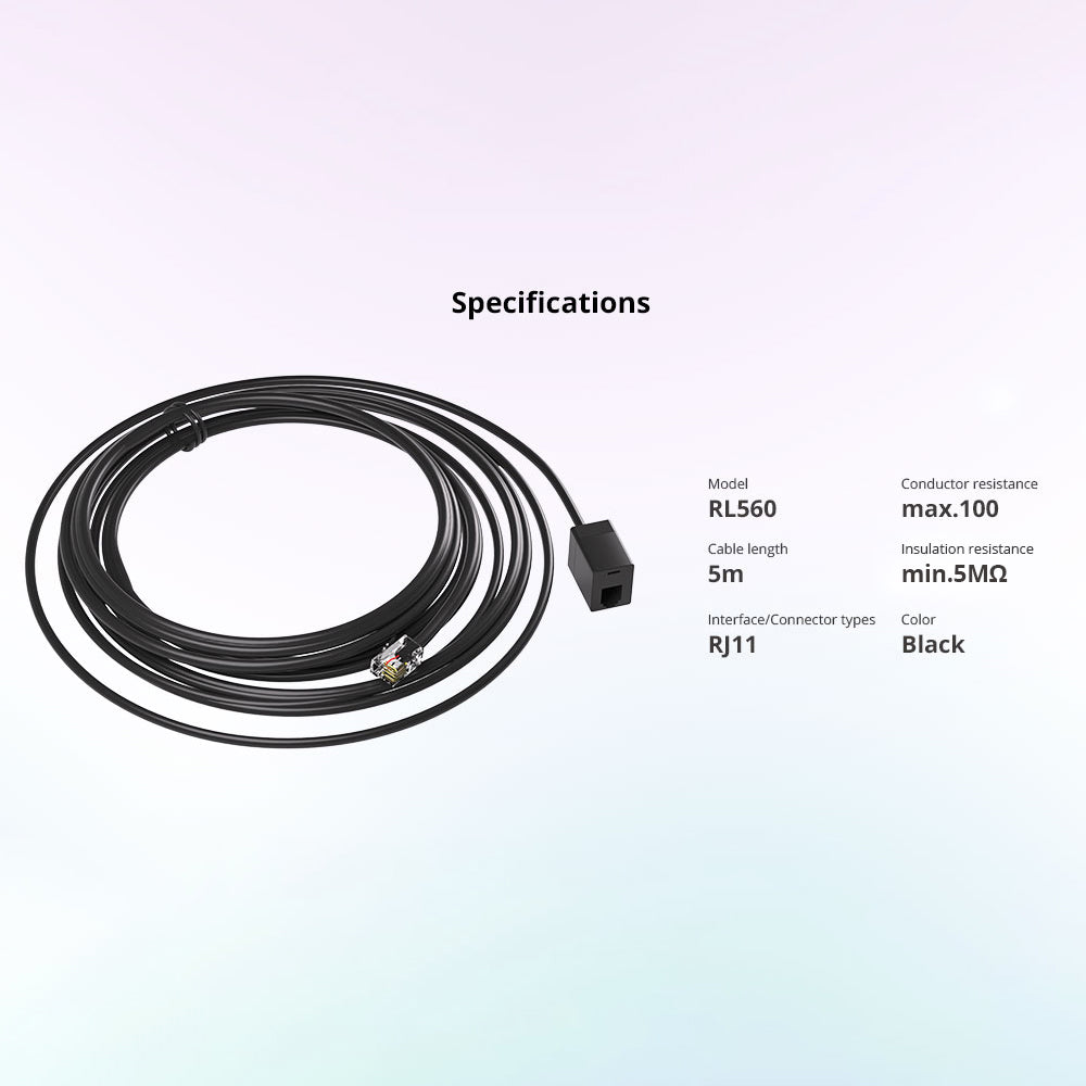 SONOFF RL560 5M Sensor Extension Cable for RJ11 Jack Sensor THS01, DS18B20 Extended Cord Cable