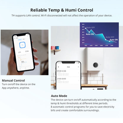 SONOFF THR320D TH Elite Smart Temperature and Humidity Sensor Temperature Humidity Monitor with LCD Screen Indoor Thermometer Hygrometer