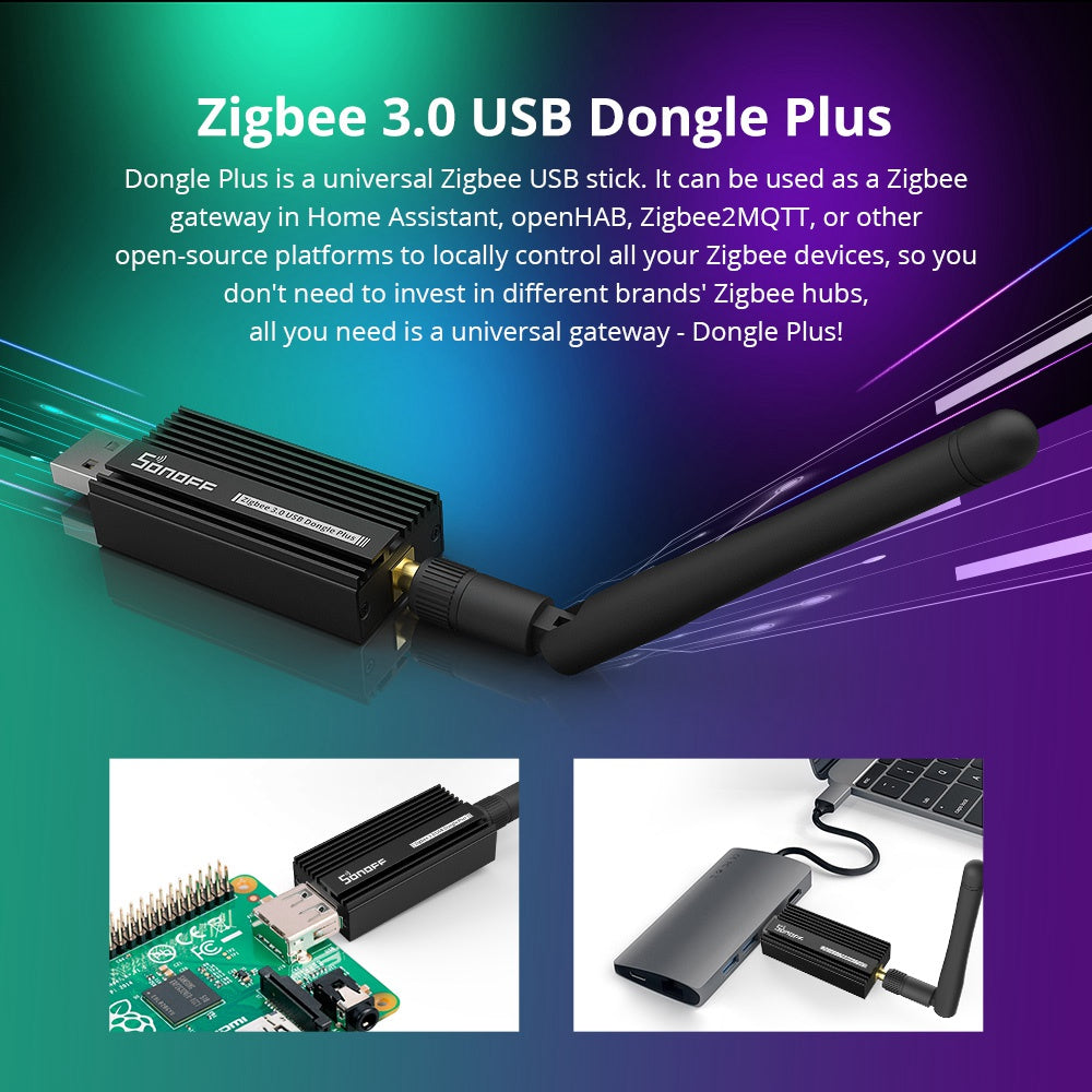 SONOFF Zigbee 3.0 USB Dongle Plus ZBdongle-E Aluminum Case USB Dongle Compatible with Home Assistant, openHAB, Zigbee2MQTT