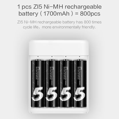 ZMI PB411 ZMI Ni-MH Battery Charger Set with 4Pcs AA Rechargeable Battery AA / AAA Battery Charger Adapter