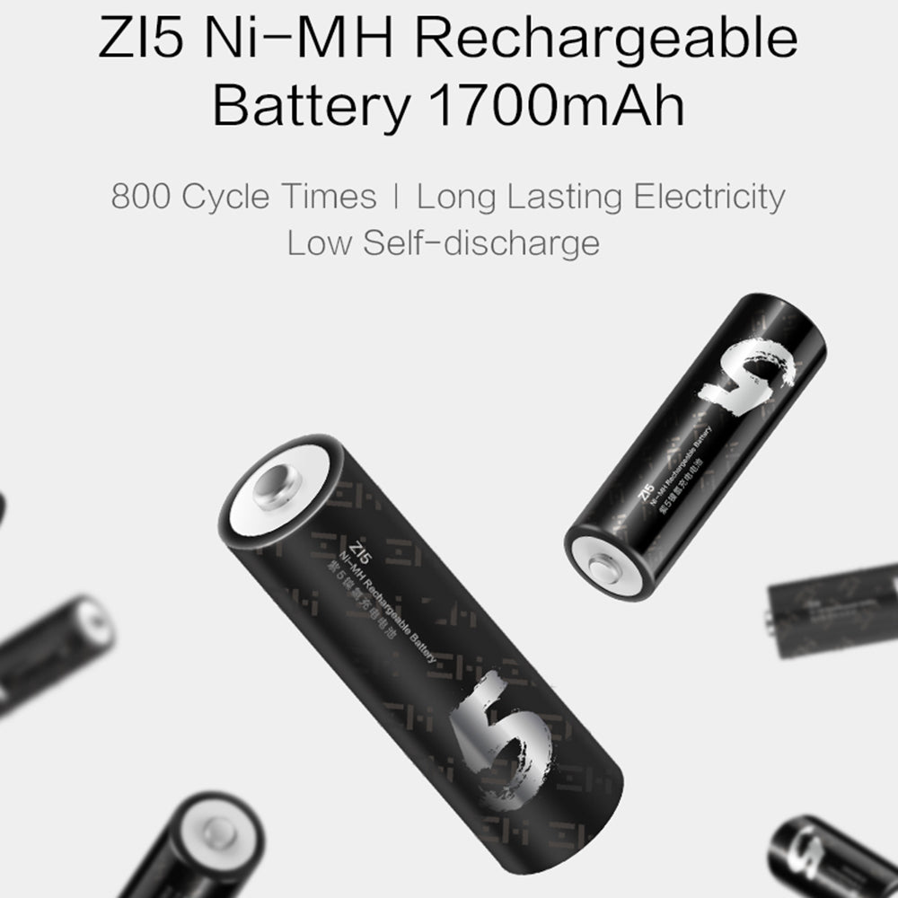 ZMI AA512 ZI5 4Pcs 1700mAh AA Ni-MH Battery for Flashlight Camera Clock Toy Rechargeable Battery (Youth Edition)