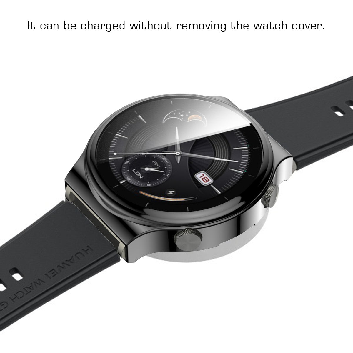 Tempered Glass Screen Protector Electroplated TPU Frame Case for Huawei Watch GT 2 Pro/Classic/Sport