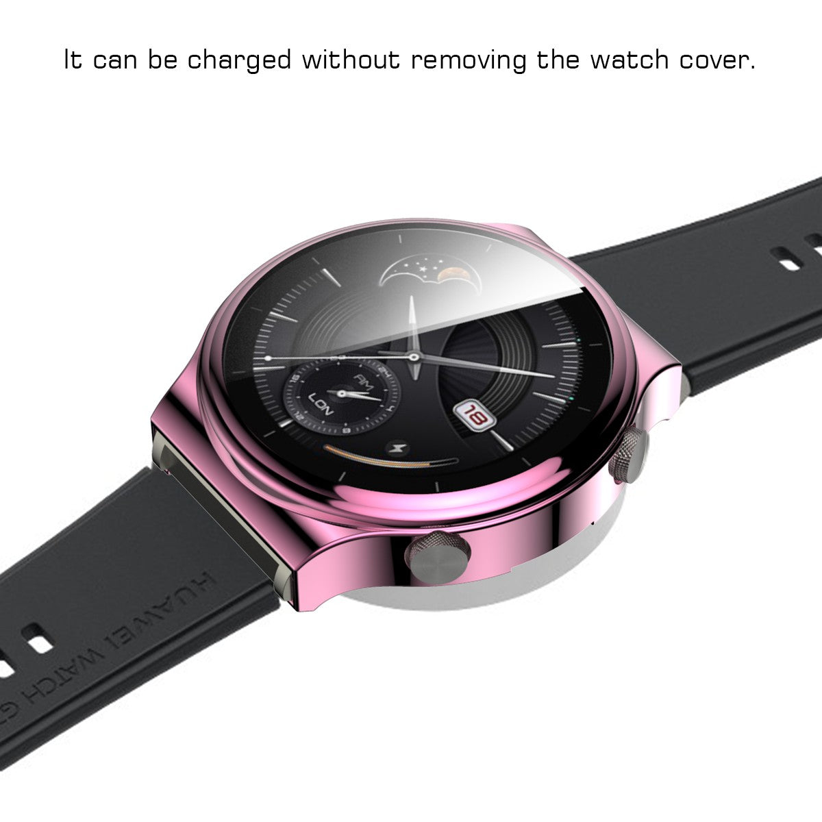 Tempered Glass Screen Protector Electroplated TPU Frame Case for Huawei Watch GT 2 Pro/Classic/Sport