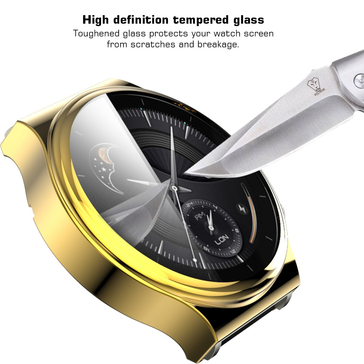 Tempered Glass Screen Protector Electroplated TPU Frame Case for Huawei Watch GT 2 Pro/Classic/Sport