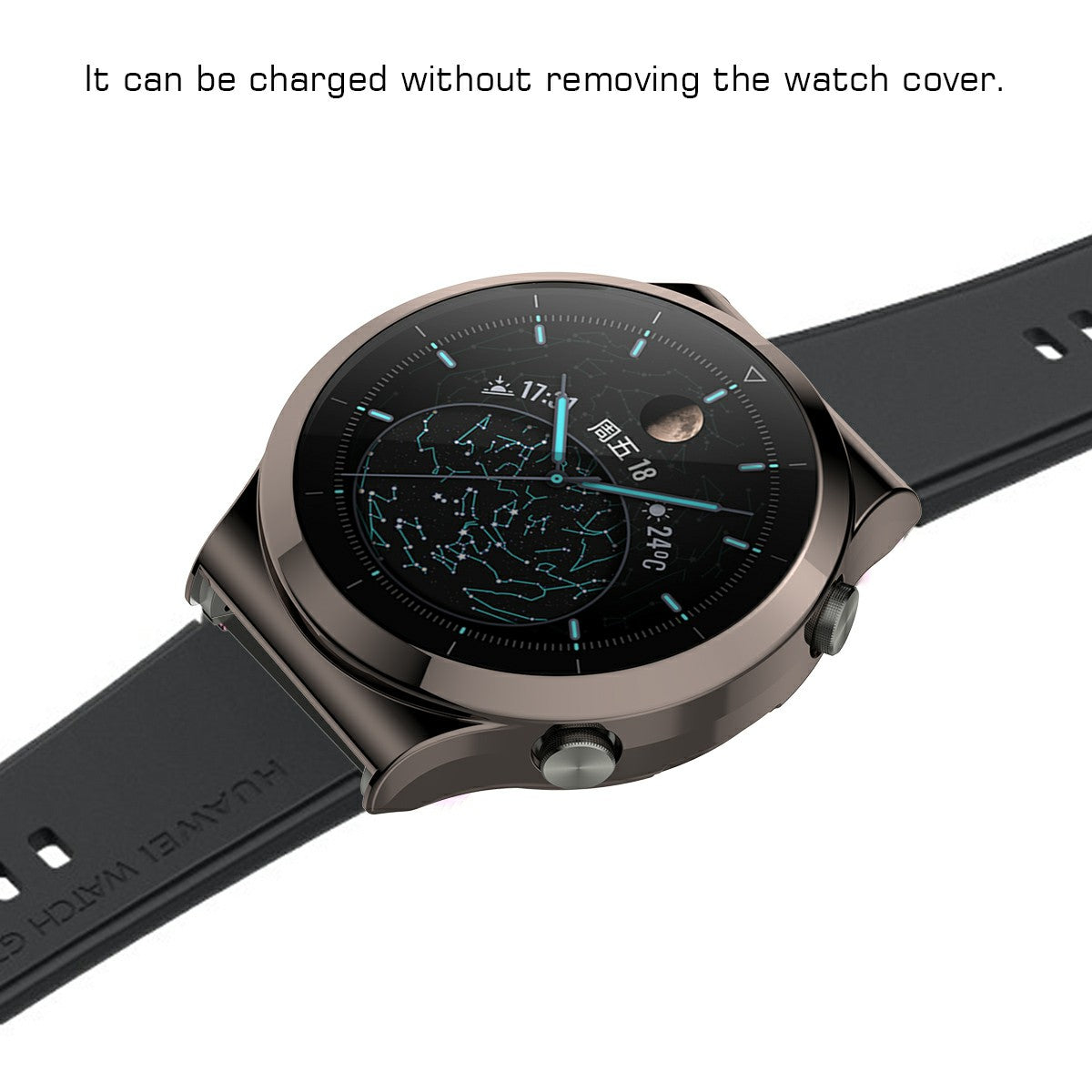 Tempered Glass Screen Protector Electroplated TPU Frame Case for Huawei Watch GT 2 Pro/Classic/Sport