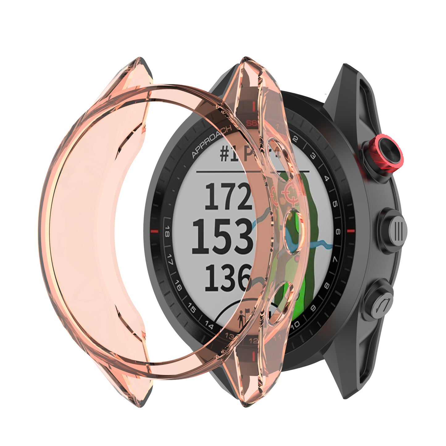 Transparent Flexible TPU Protective Watch Case for Garmin Approach S62