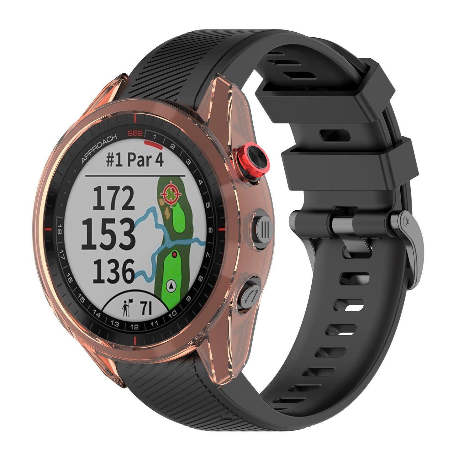 Transparent Flexible TPU Protective Watch Case for Garmin Approach S62