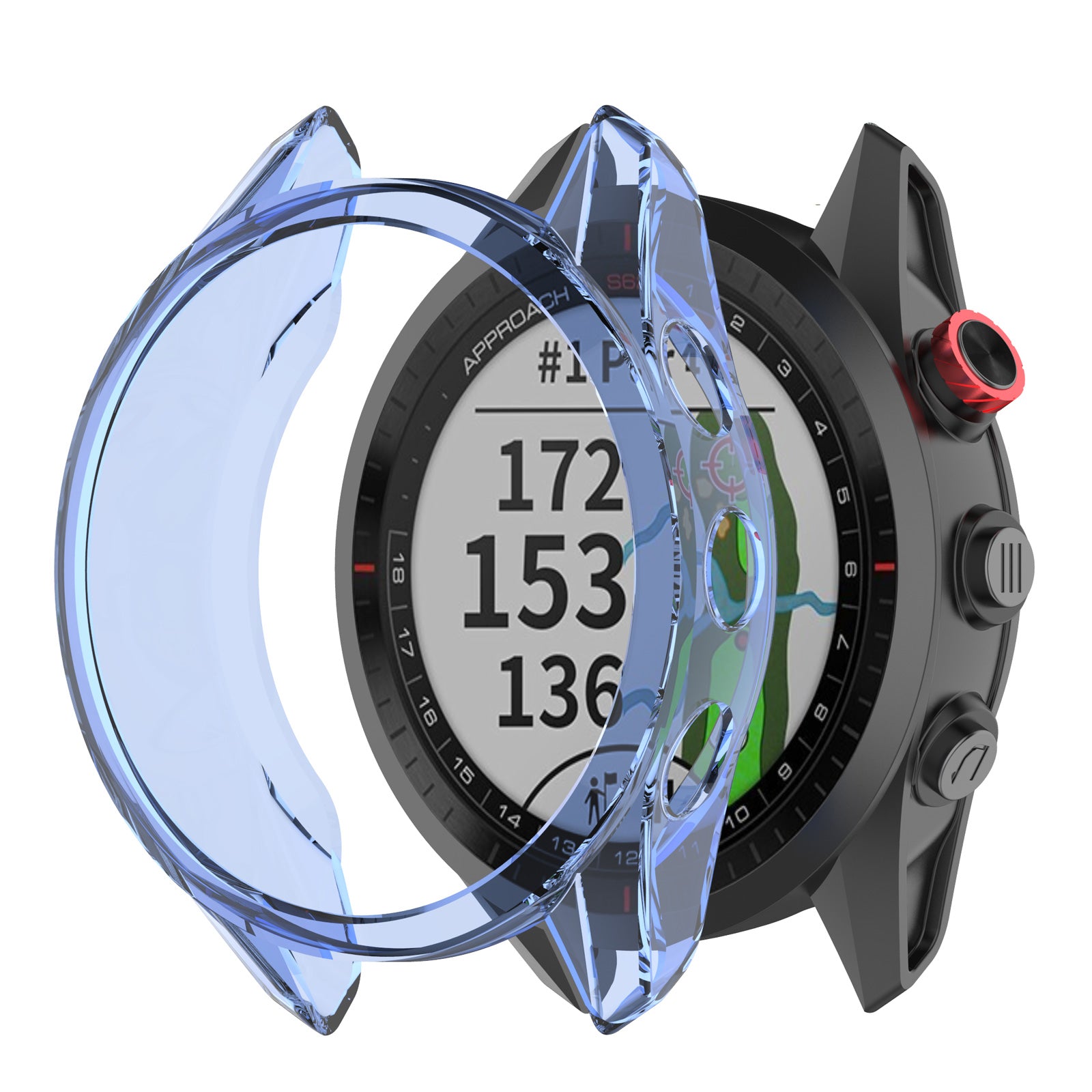 Transparent Flexible TPU Protective Watch Case for Garmin Approach S62