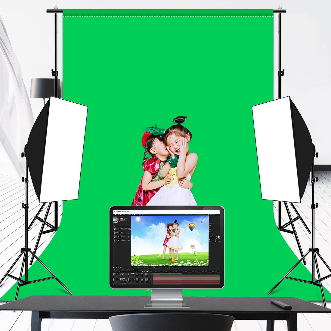 PULUZ PU5209 1x2m 120g Thicken Background for Photo Studio Green Screen Chroma Key Photography Backdrop