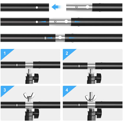 PULUZ PU5204G 1x2m 120g Thicken Background with T-shape Stand and 3 Clamps for Photo Studio Green Screen Chroma Key Photography Backdrop