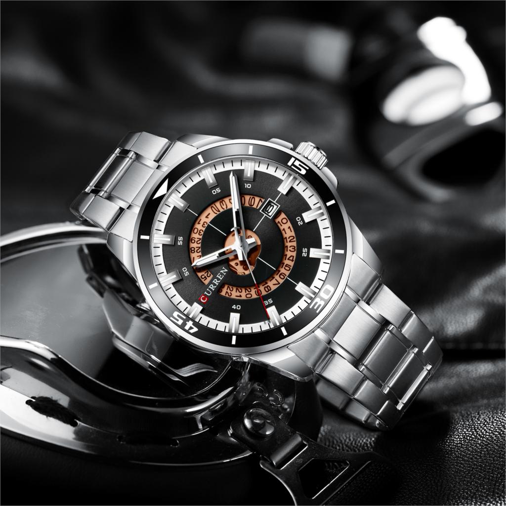 CURREN M8359 Bussiness Style Waterproof Men Quartz Watch Stainless Steel Strap Luminous Wristwatch