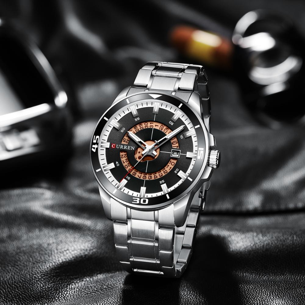 CURREN M8359 Bussiness Style Waterproof Men Quartz Watch Stainless Steel Strap Luminous Wristwatch