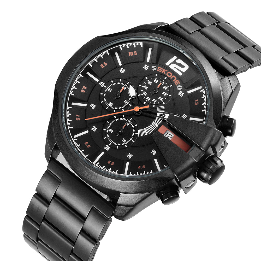 SKONE 7428 Fashion Men&#39;s Quartz Wrist Watch Sport Waterproof Chronograph Watch