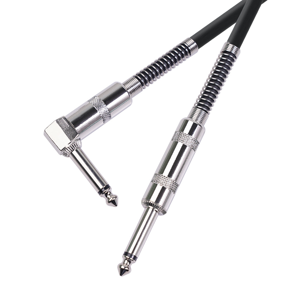 Guitar Cable 6.35mm (1/4 Inch) TS Right Angle to Straight Electric Instrument Cable for Electric Guitar, Bass Guitar, etc. [3m]