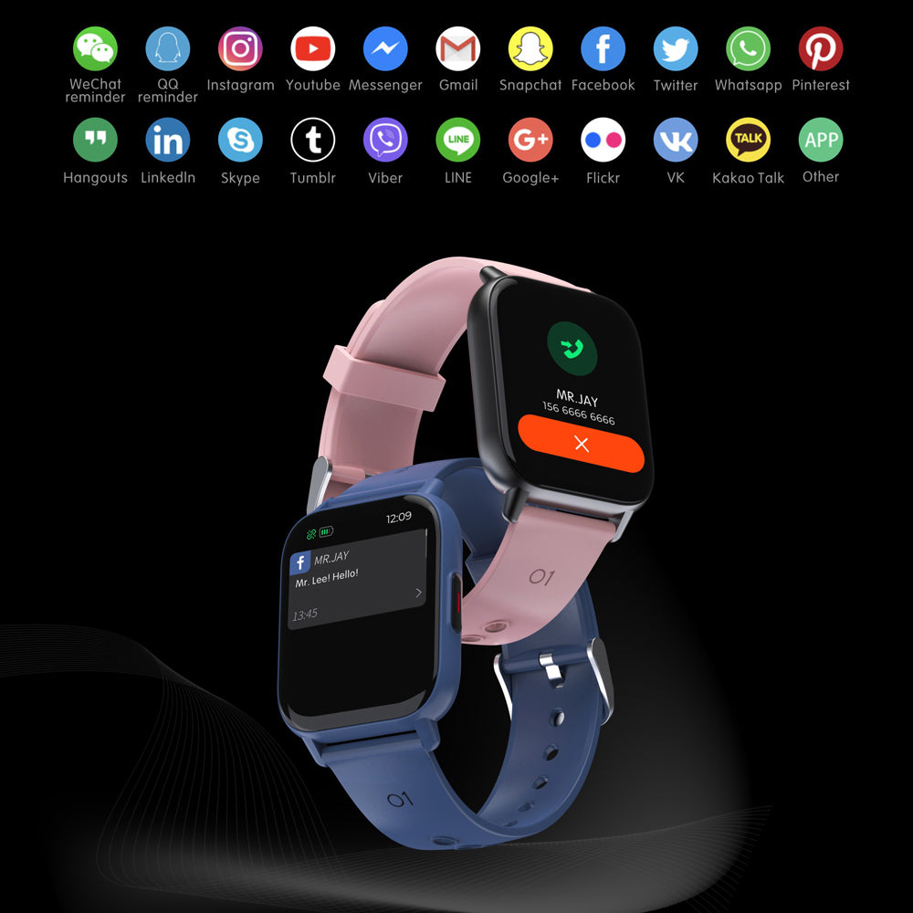 QS16 Pro DIY Watch Face Waterproof Full Touch Screen Bluetooth 5.0 Sports Fitness Tracker Smart Watch