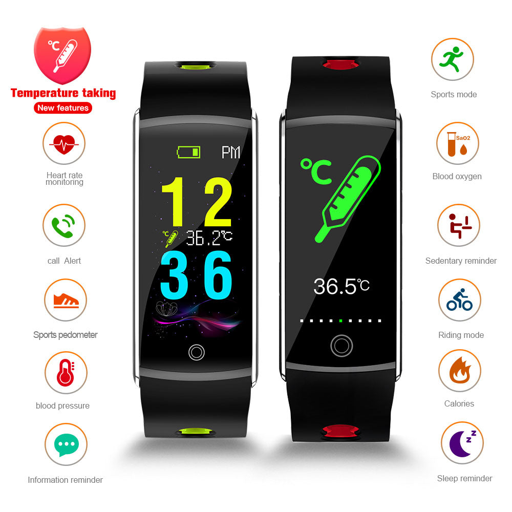 F10T Fitness Bracelet Intelligent Body Temperature Heart Rate Monitor Smart Watch