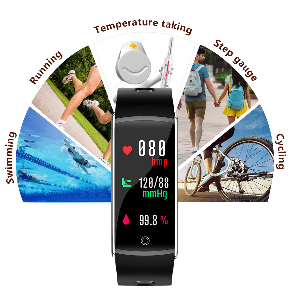 F10T Fitness Bracelet Intelligent Body Temperature Heart Rate Monitor Smart Watch