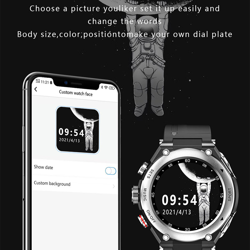 LEMFO T92 2-in-1 TWS Bluetooth Earphones DIY Watch Face Heart Rate Blood Pressure Monitor Sports Smart Watch