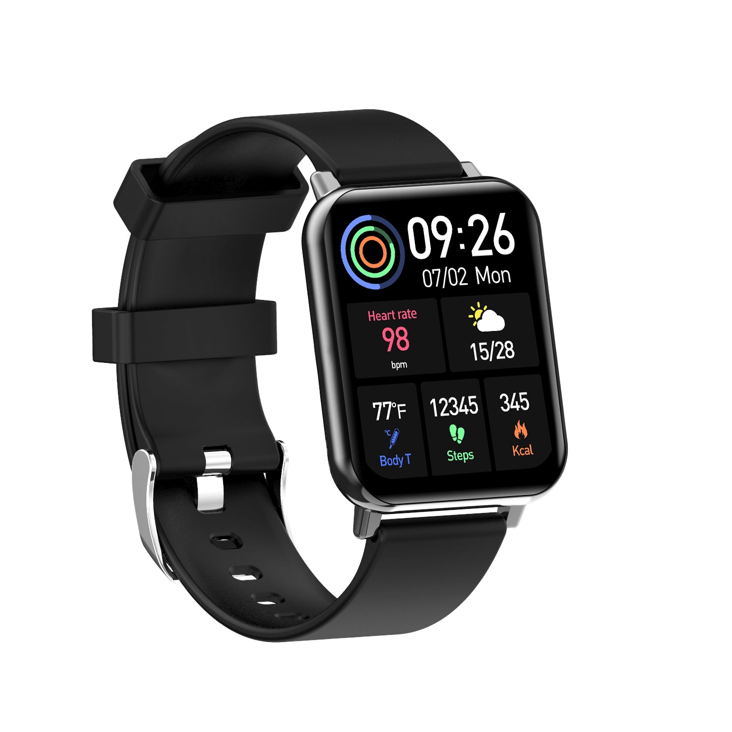 F15 Pro 1.69inch Full Touch Screen Sport Fitness Watch Smart Bracelet Band Waterproof for Android iOS